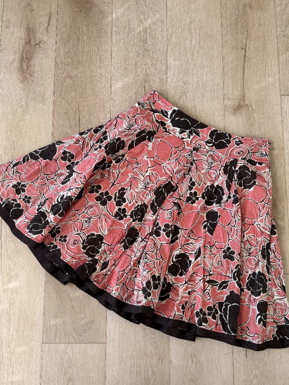 Y2k Apt 9 100% Cotton pink and chocolate brown skirt